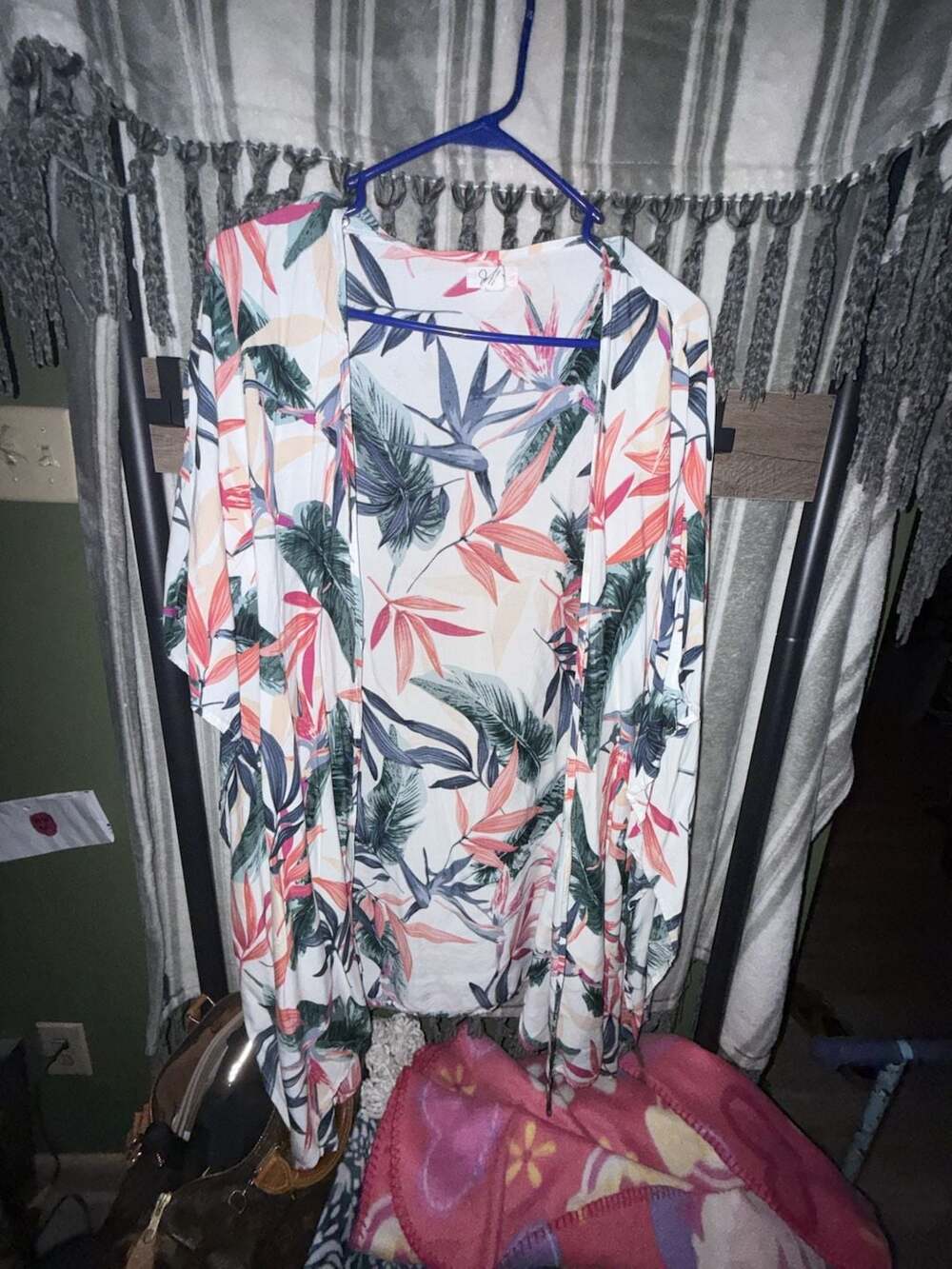 Jayapa Kimono Size One Size Tropical Floral Print Open Front Cover Up